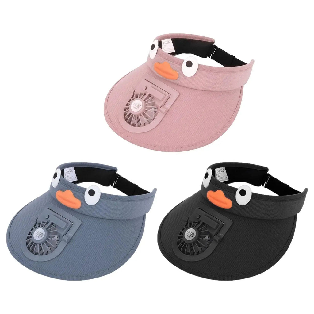 Kids' Sun Visor Hat with Cooling Fan