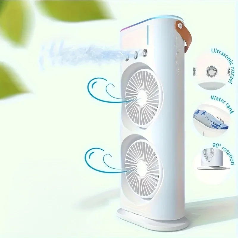 Dual-Head Portable AC Fan