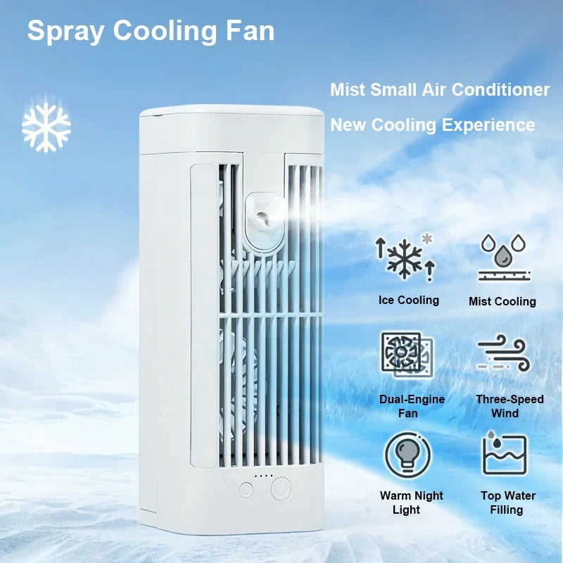 Desk Fan with Mist Spray Cooling