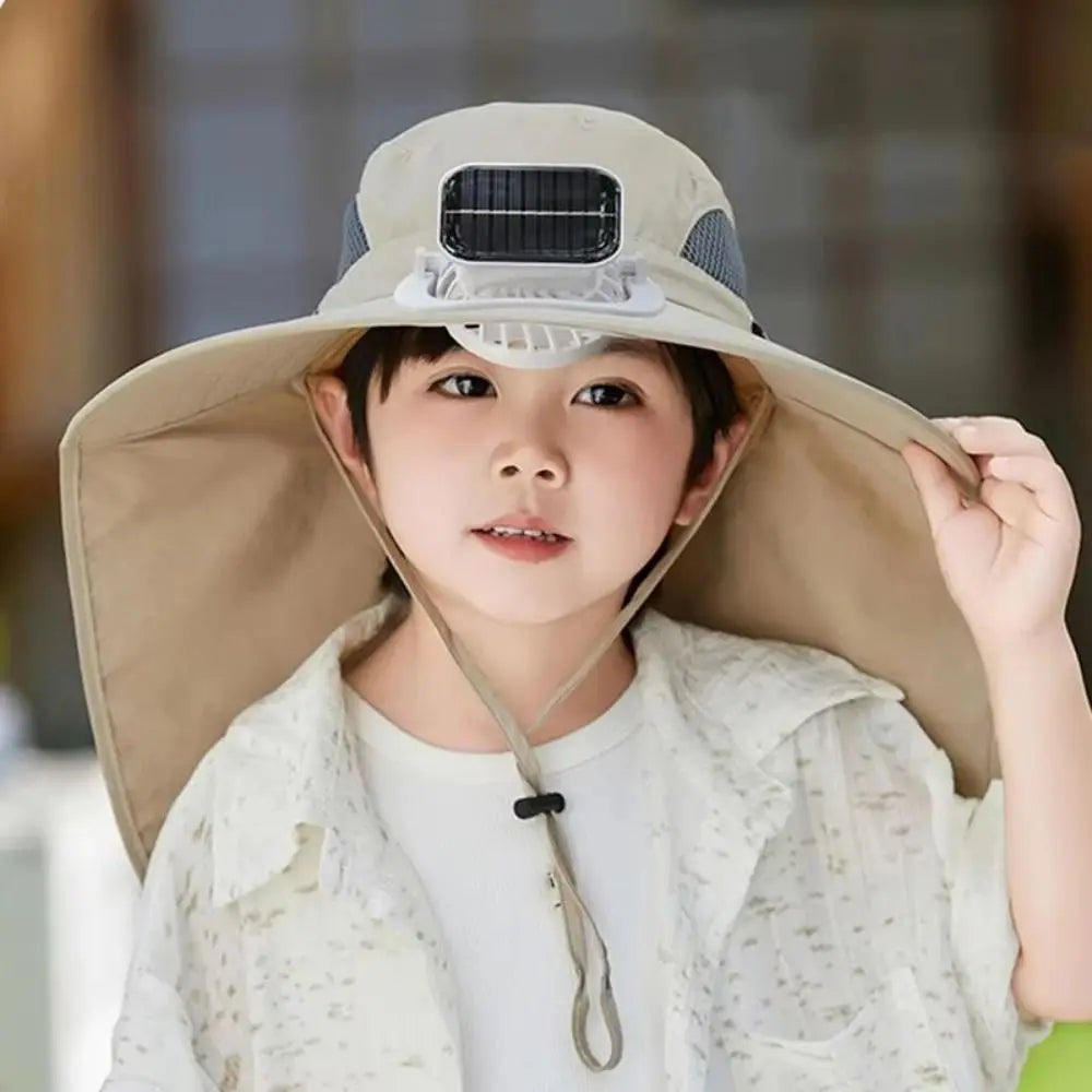 Kids' Adjustable Solar Fan Hat