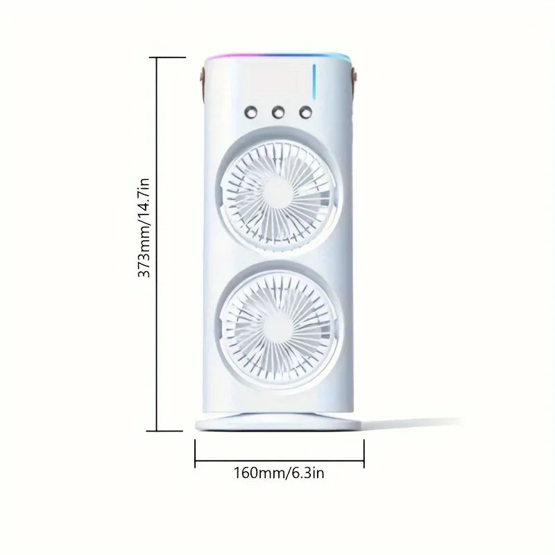 Dual-Head Portable AC Fan