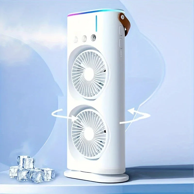 Dual-Head Portable AC Fan