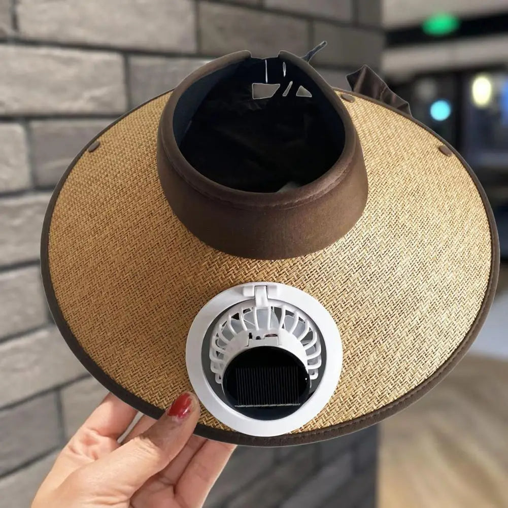 Solar Fan Wide Brim Sun Hat