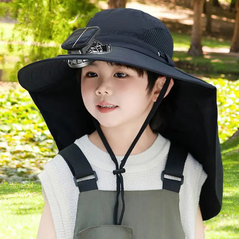 Kids' Adjustable Solar Fan Hat