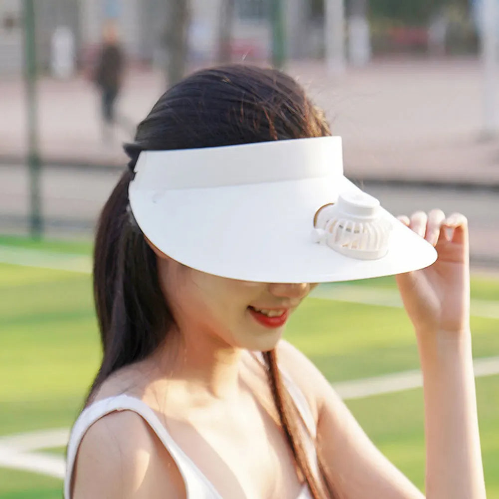 Cooling Fan Sun Visor Hat