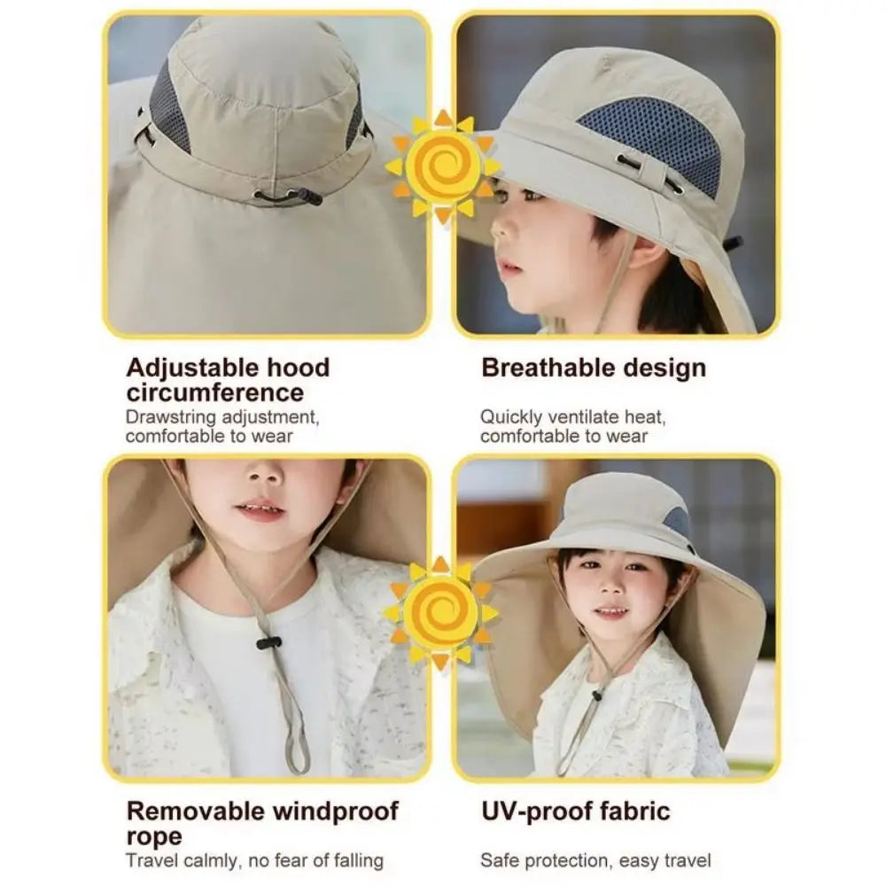 Kids' Adjustable Solar Fan Hat
