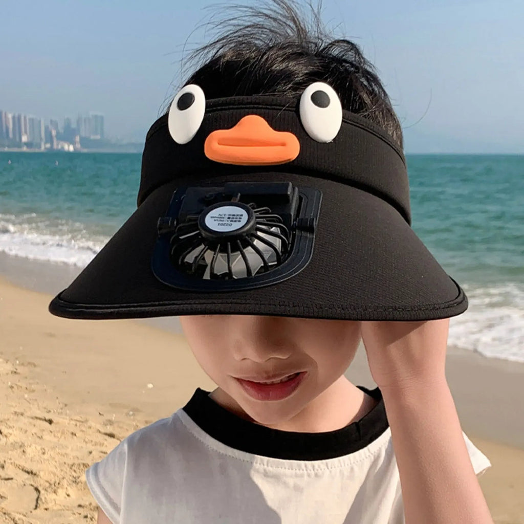 Kids' Sun Visor Hat with Cooling Fan