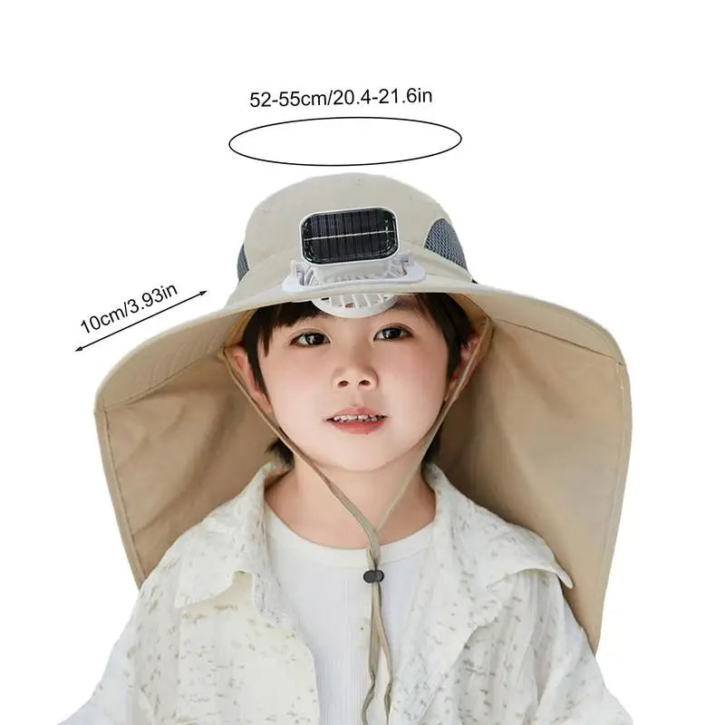 Kids' Adjustable Solar Fan Hat