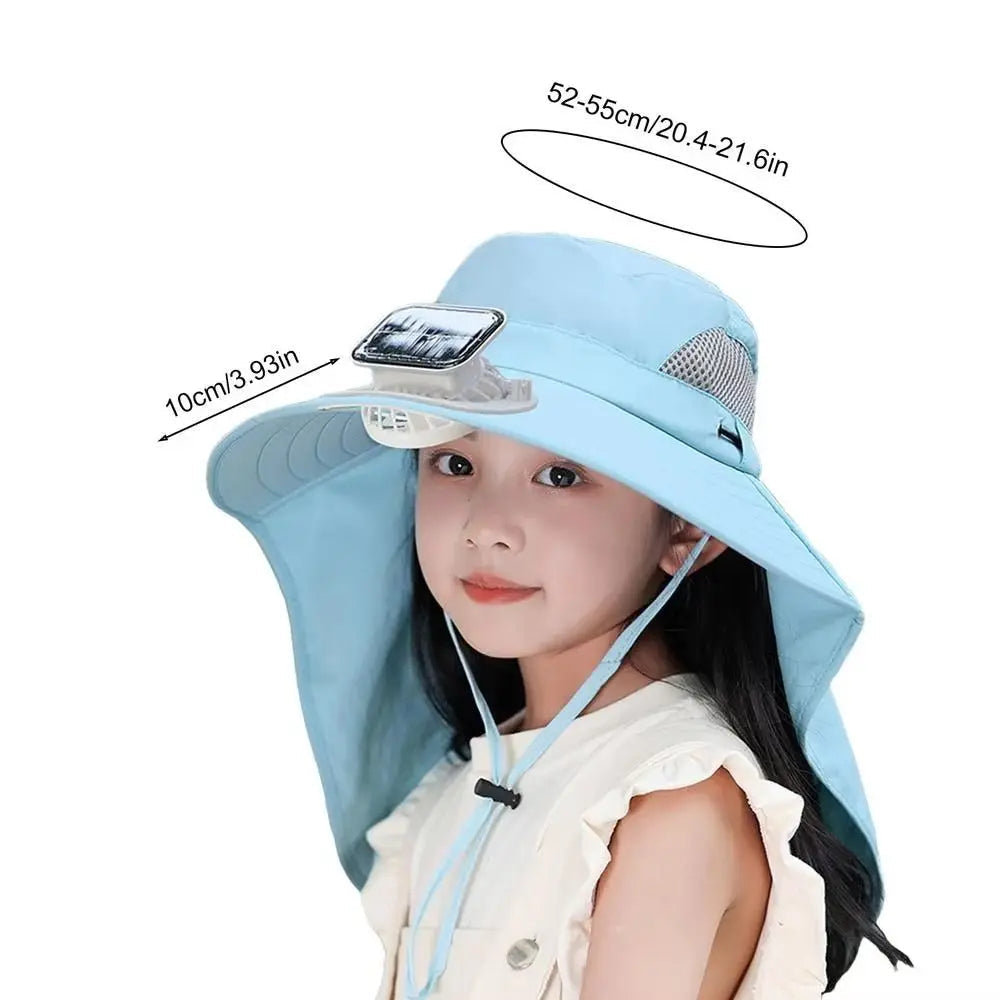 Kids' Adjustable Solar Fan Hat