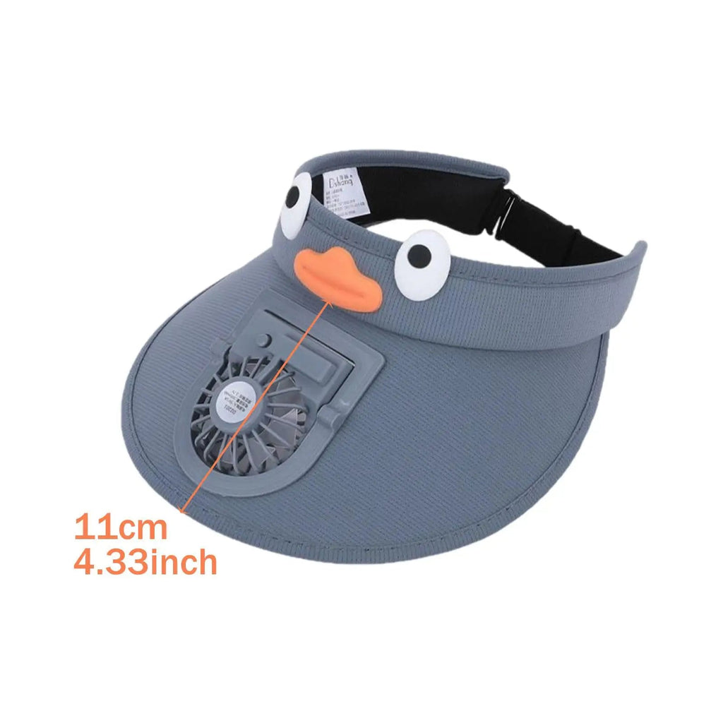 Kids' Sun Visor Hat with Cooling Fan