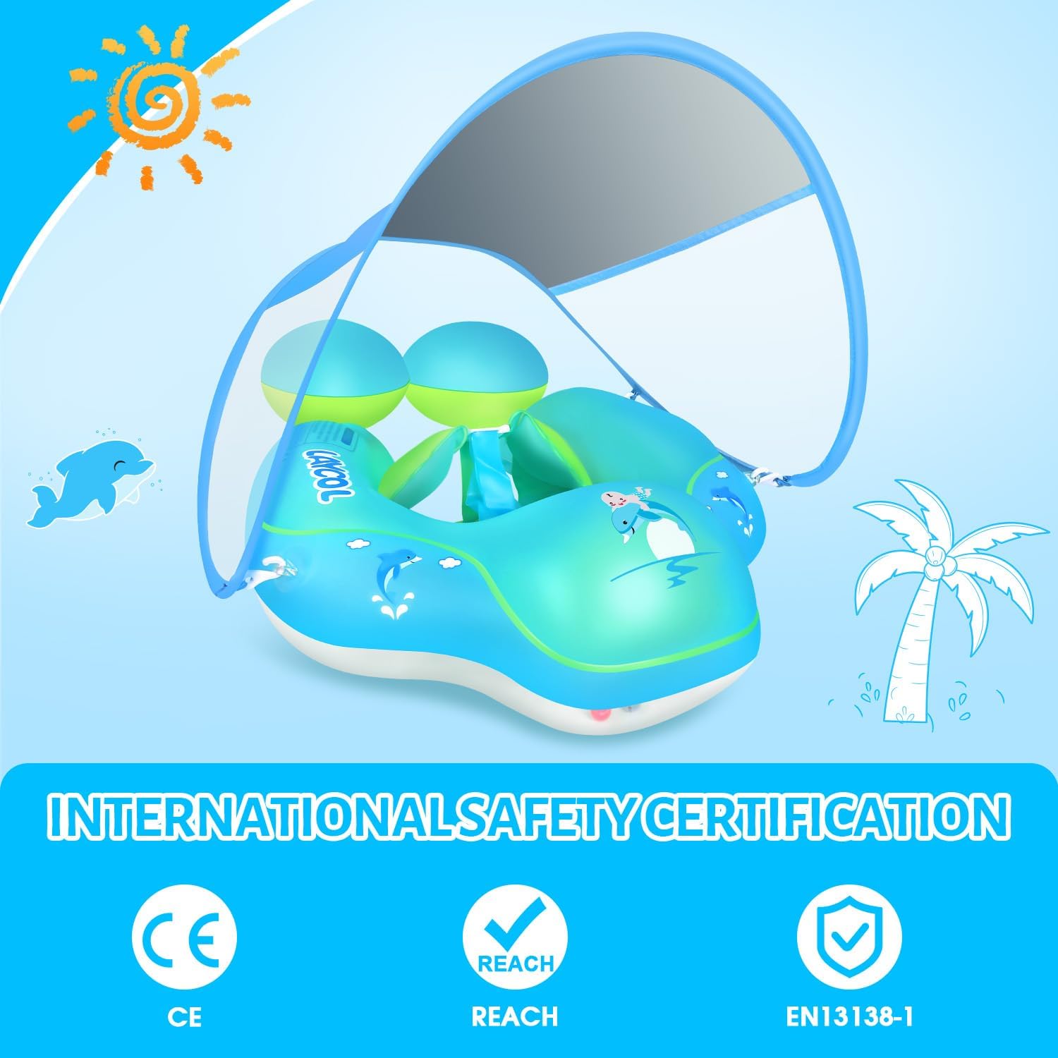 Baby Swim Float with Canopy Sun Shade