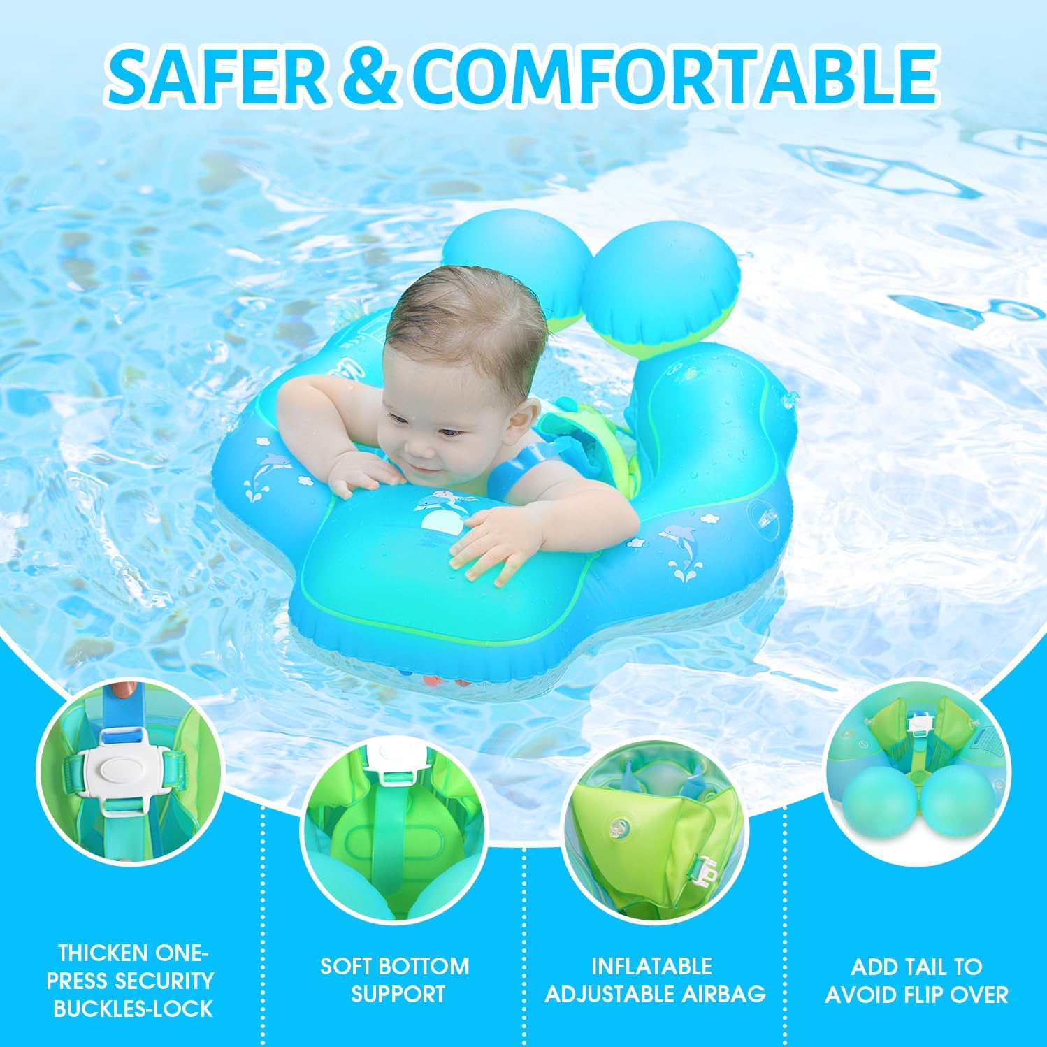 Baby Swim Float with Canopy Sun Shade
