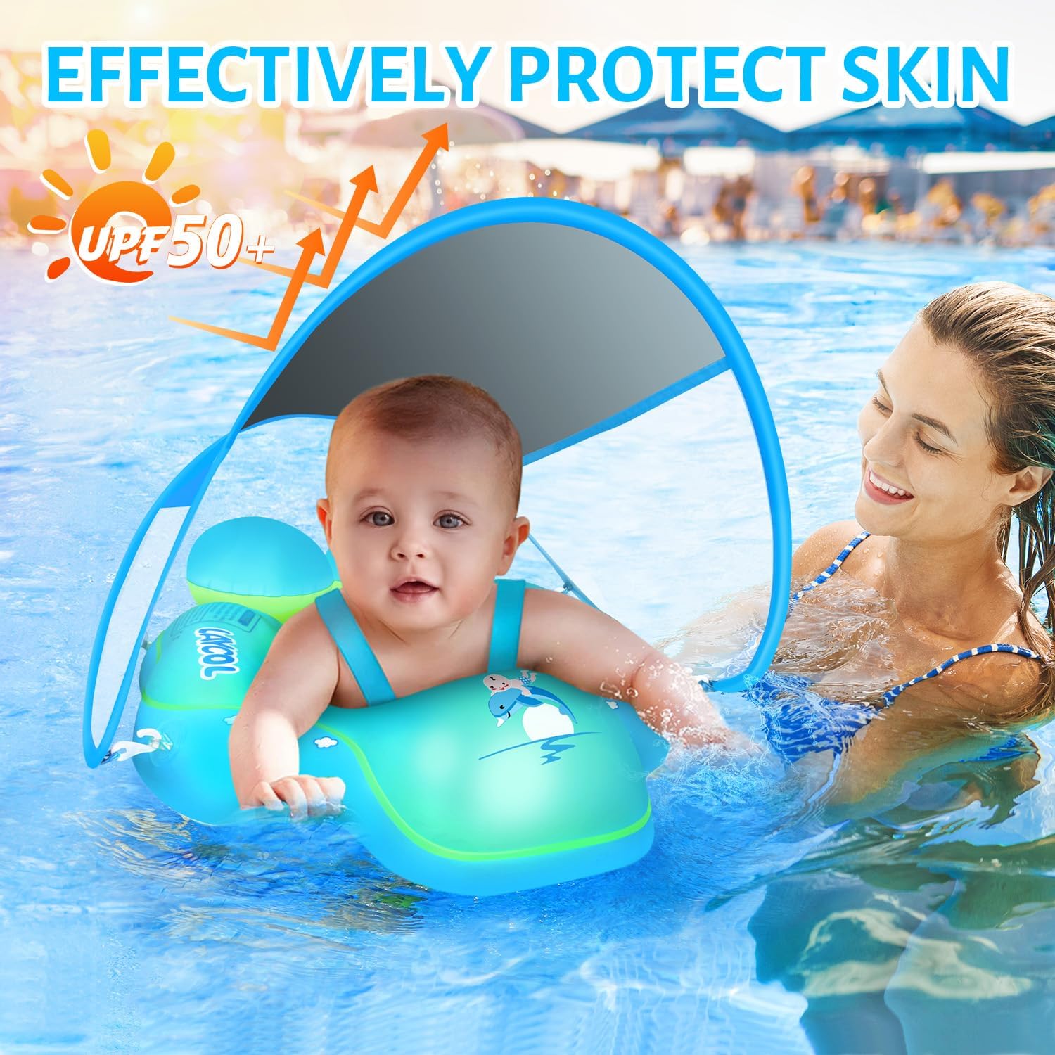 Baby Swim Float with Canopy Sun Shade