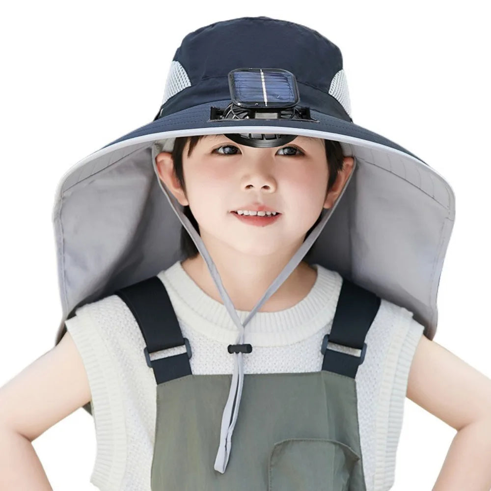 Kids' Adjustable Solar Fan Hat
