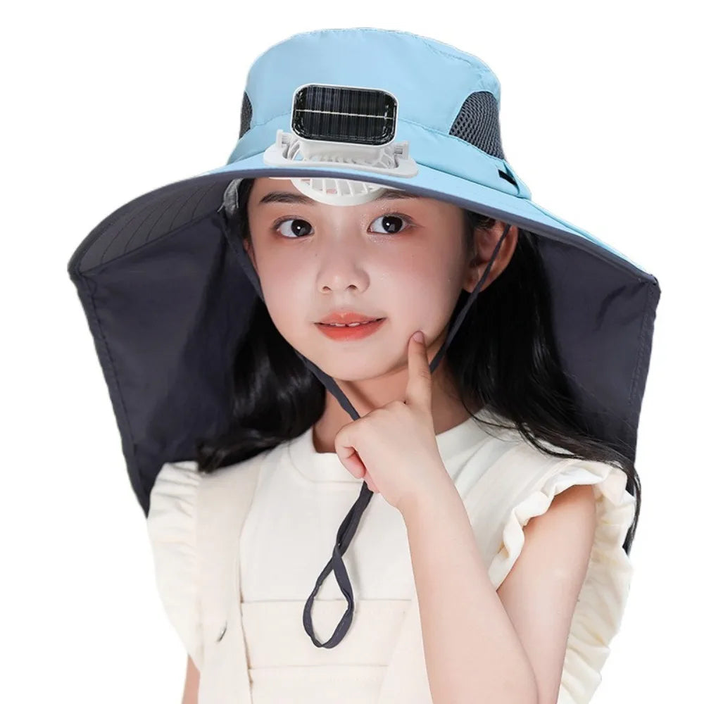 Kids' Adjustable Solar Fan Hat