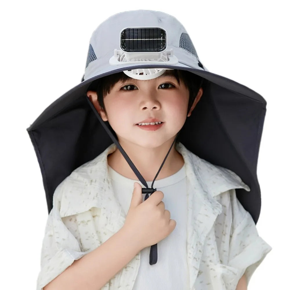 Kids' Adjustable Solar Fan Hat