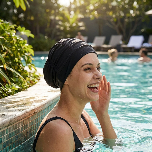 Chic Stretch Swim Cap lifestyle