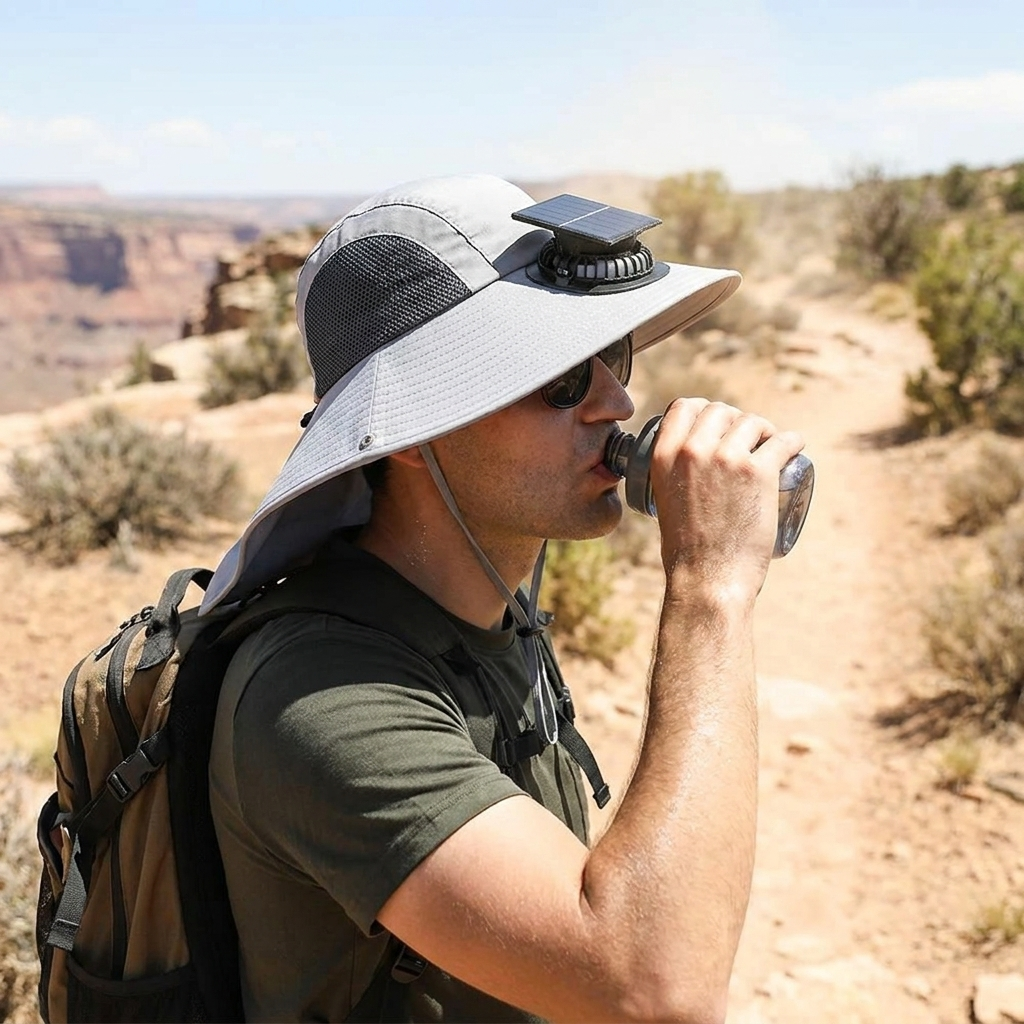 Solar-Powered Cooling Hat lifestyle