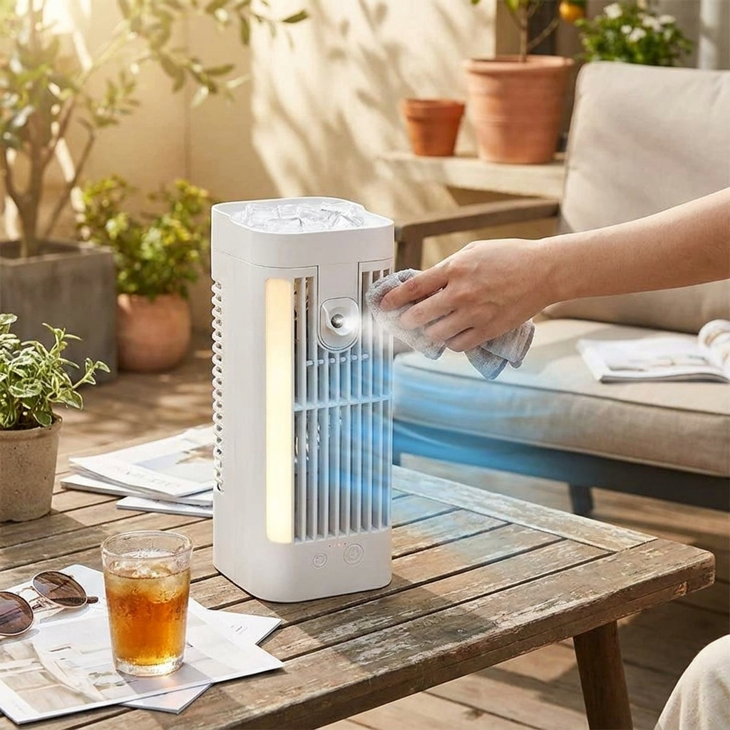 Mist Spray Cooling Fan lifestyle