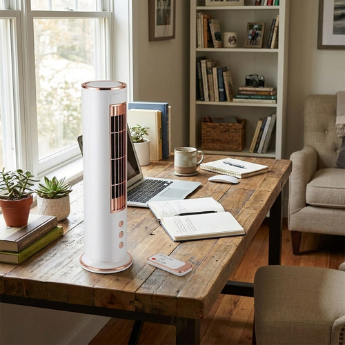 Bladeless Desktop Fan Remote lifestyle