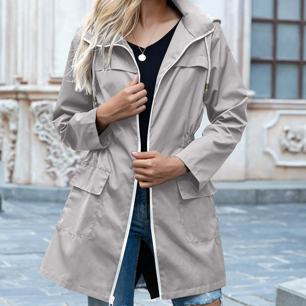 Women's Zipper Trench Coat