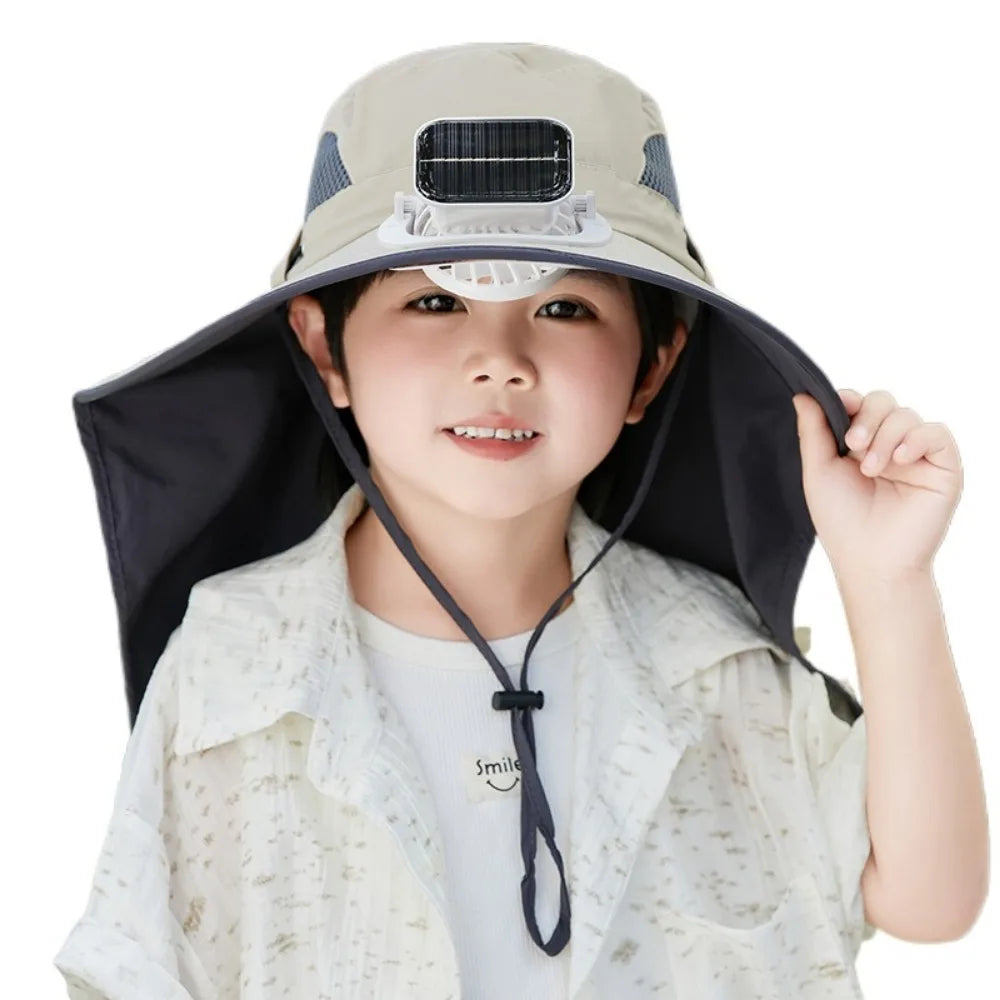 Kids' Adjustable Solar Fan Hat